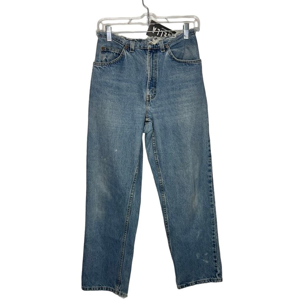 NWT Sorella Vintage Top Off Levi's Wide Leg Distressed Jeans Pants Size 30